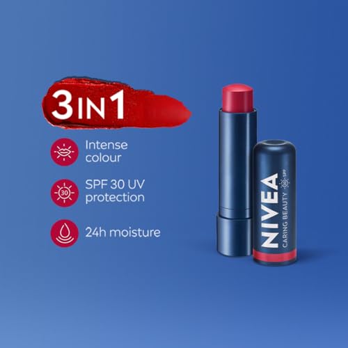 NIVEA Lip Caring Beauty Red Lip Balm | Lip & Cheek Tint with SPF 30 - Image 4