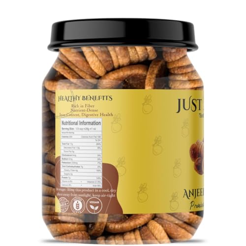 JUST ASIDE Premium Dried Anjeer Figs 500gm | Soft & Sweet Afghani Anjeer/Big Dried Anjir Figs | Rich Source of Iron, Vitamins & Fiber | Low in Fat (500gm) - Image 2