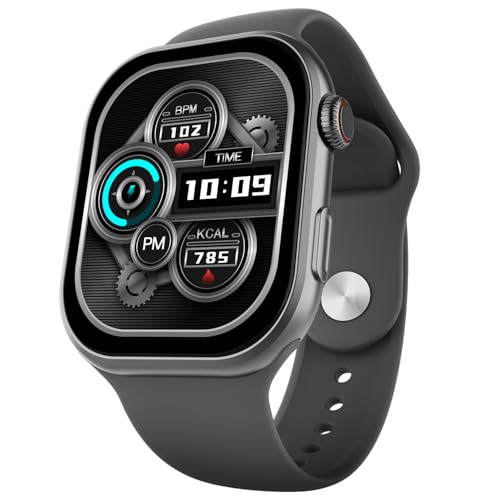 Fire-Boltt Brillia Smart Watch 2.02” Super AMOLED Display, Bluetooth Calling, SpO2, Heart Rate Monitor, 120+ Sports Modes, Fitness Tracker, Voice Assistant, Smart Watch for Man & Women– Grey