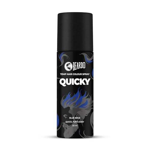 Beardo Quicky Hair Color - Blue Edge, 50 ml | Temporary 1-Day 1-Wash | DIY Instant Hair Color Makeup for Men | No Bleach | No Ammonia | No Damage