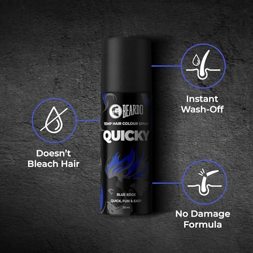 Beardo Quicky Hair Color - Blue Edge, 50 ml | Temporary 1-Day 1-Wash | DIY Instant Hair Color Makeup for Men | No Bleach | No Ammonia | No Damage - Image 5