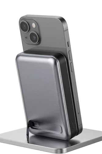 Nextech Nextech magsafe Wireless 10000mAh Powerbank, Faster 15W Wireless Charging, Better Magnetic Strength, Low Heat with Certified Technology, Metal Stand, for iPhone 12 or Later (MagSurge)