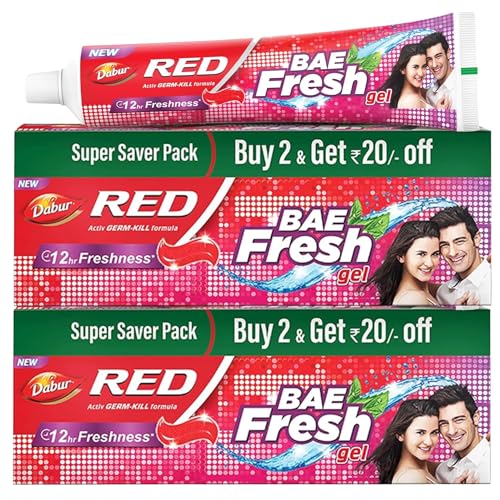 Dabur Red Bae Fresh Gel - 600gm (300gm*2) | Fights Bad Breath, Cavity Germs and Plaque | 12hr Freshness | Activ Germ-Kill formula