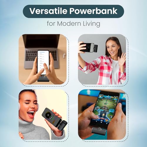 Portronics Power Pebble 5000mAh 20W Fast Charging Nano Powerbank, in-Built Foldable Type C Input/Output Pin, Type C PD Output, LED Battery Indicator, Compatible with Type C Smartphone,iPhone(Black) - Image 4