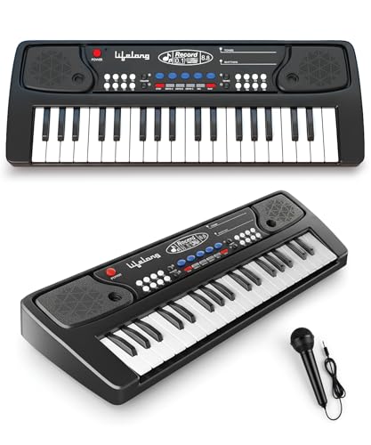 Lifelong Wireless & Rechargeable Piano Keyboard for Baby & Kids with Mic, 37 Keys Portable Keyboard Piano with Type C Charging, Longer Battery Life Musical Keyboard Toy Gift for 2-8 Year Boys & Girls