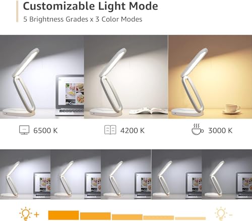 Fulminare Plastic LED Desk Lamp Dimmable Reading Table Lamp with USB Charging Port 3 Colour Mode,Touch Control Eye Caring, Desk for Study, Work (Pawn), Assorted - Image 3