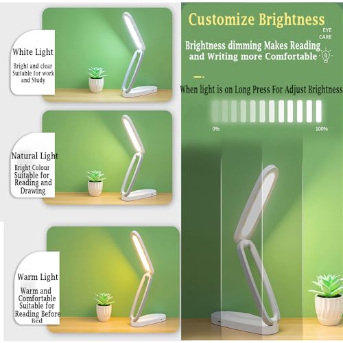 Fulminare Plastic LED Desk Lamp Dimmable Reading Table Lamp with USB Charging Port 3 Colour Mode,Touch Control Eye Caring, Desk for Study, Work (Pawn), Assorted - Image 4