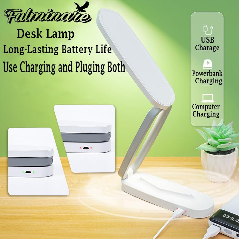 Fulminare Plastic LED Desk Lamp Dimmable Reading Table Lamp with USB Charging Port 3 Colour Mode,Touch Control Eye Caring, Desk for Study, Work (Pawn), Assorted - Image 5