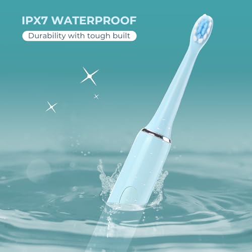 beatXP Vista Sonic Electric Toothbrush for Adults with 2 Brush Heads & 5 Cleaning Modes | Rechargeable Electric Toothbrush | 30000 strokes/min with Long Battery Life (Blue) - Image 5