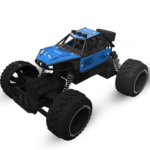 Blue RC Car Rock Crawler Remote Control Car with LED Headlight, Rechargeable Battery High Speed Off Road RC Car, Monster Truck Toy Car for Kids & Boys 7-14 Years | Remote Control Car Toy Gift