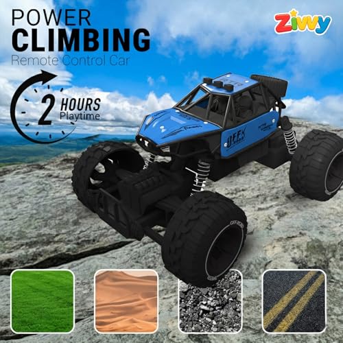 Blue RC Car Rock Crawler Remote Control Car with LED Headlight, Rechargeable Battery High Speed Off Road RC Car, Monster Truck Toy Car for Kids & Boys 7-14 Years | Remote Control Car Toy Gift - Image 3