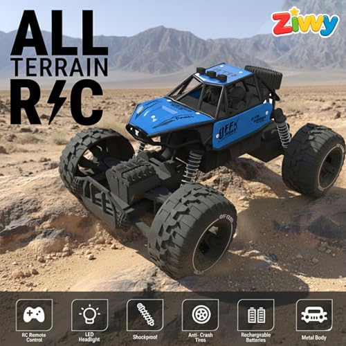 Blue RC Car Rock Crawler Remote Control Car with LED Headlight, Rechargeable Battery High Speed Off Road RC Car, Monster Truck Toy Car for Kids & Boys 7-14 Years | Remote Control Car Toy Gift - Image 4