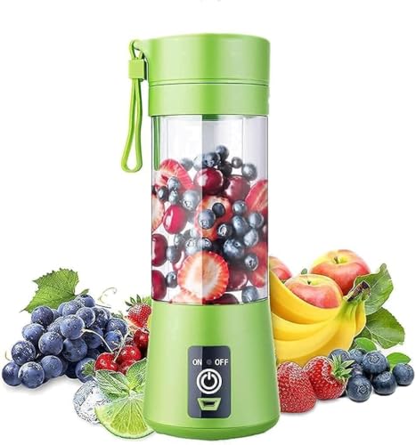 Portable 6-Blade Juicer Blender with Built-In Jar, Juice Mixer Bottle, Fruit Juice Machine, USB Rechargeable Personal Size Juicer Grinder for Juices, Kitchen Appliance Milk Shakes