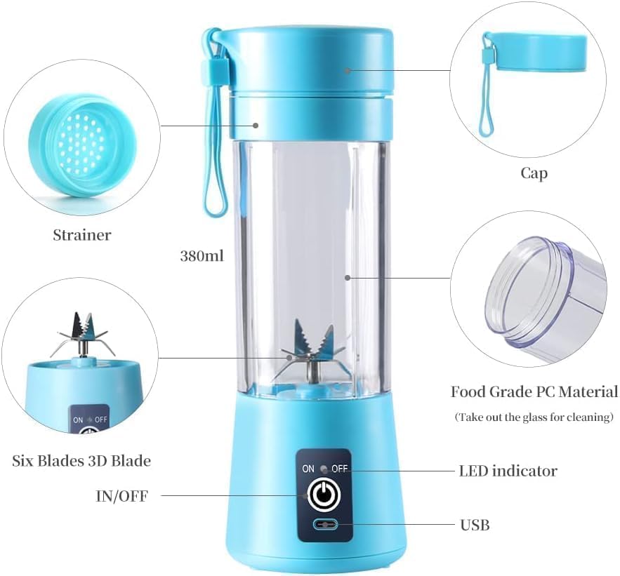 Portable 6-Blade Juicer Blender