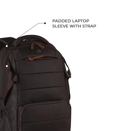 Gear Aspire 3 19"/35L Faux Leather Large Water Resistant 5 Compartment Laptop Backpack/Casual Backpack/Daypack/Travel Backpack/College Bag For Men/Women(Brown-Brown) - Image 7