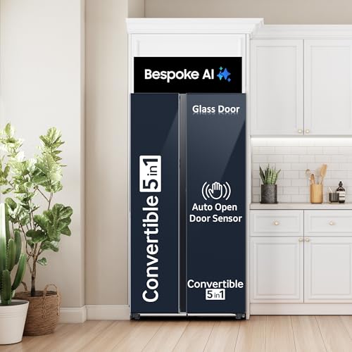 Samsung 653 Liters Bespoke Convertible 5 in 1 Side by Side Refrigerator (Clean Navy, RS76CB81A341) - Image 7