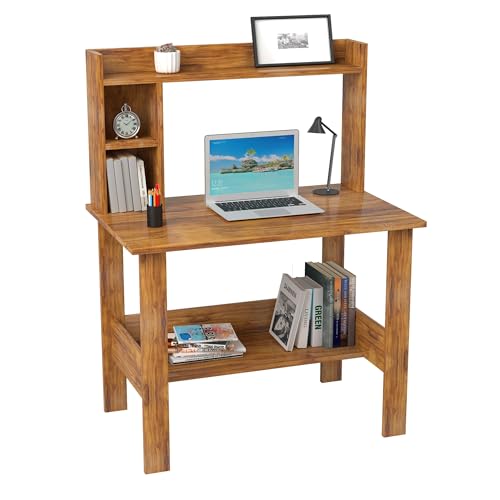 Callas ST-40 Wooden Study Table with Hutch & Bottom Storage – Multi-Purpose Office Desk for Laptop, Computer, Writing & Study – Durable Engineered Wood Workstation for Home & Office (Walnut, ST-40) - Image 4