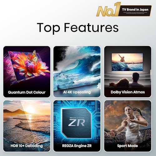 Toshiba 164 cm (65 Inches) 4K Ultra HD Smart QLED TV | Dolby Atmos, HDR10+ | 24W Powerful Speakers | AI Sports Mode | REGZA Engine ZR | Voice Control | AI 4K Upscaling | VIDAA OS | 65M450RP (Black) - Image 3