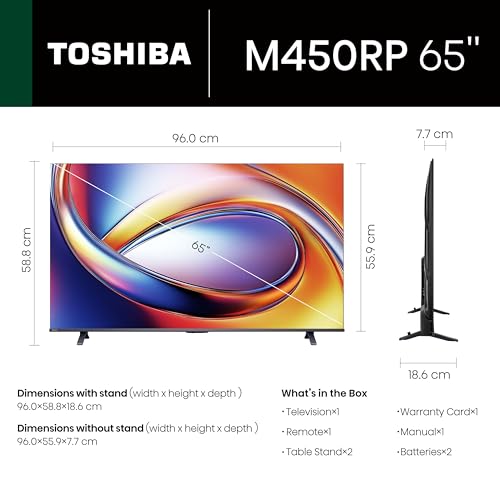 Toshiba 164 cm (65 Inches) 4K Ultra HD Smart QLED TV | Dolby Atmos, HDR10+ | 24W Powerful Speakers | AI Sports Mode | REGZA Engine ZR | Voice Control | AI 4K Upscaling | VIDAA OS | 65M450RP (Black) - Image 5
