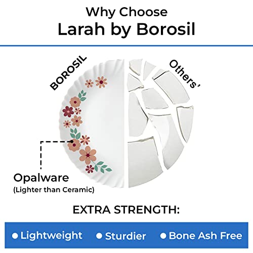 Larah by Borosil Ayana Silk Series Opalware Dinner Set | 47 Pieces for Family of 8 | Microwave & Dishwasher Safe | Bone-Ash Free | Crockery Set for Dining & Gifting | Plates & Bowls | White - Image 6