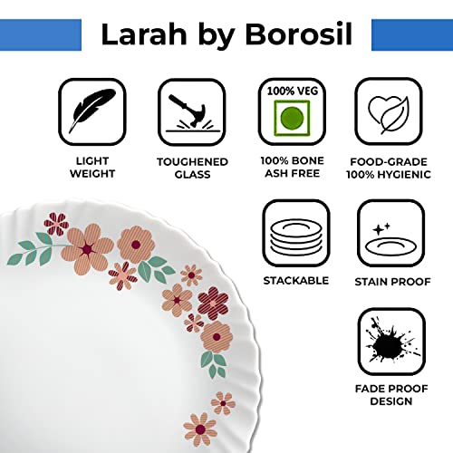 Larah by Borosil Ayana Silk Series Opalware Dinner Set | 47 Pieces for Family of 8 | Microwave & Dishwasher Safe | Bone-Ash Free | Crockery Set for Dining & Gifting | Plates & Bowls | White - Image 7