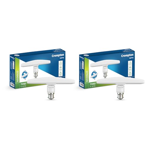 Crompton Twist - T Lamp, 10 w (Cool Day Light), Pack of 2