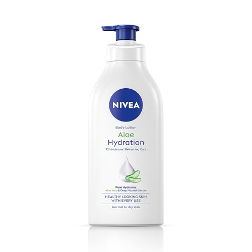 NIVEA Aloe Hydration Body Lotion 600 ml | 72 H Moisturization | Refreshing | Non Sticky Feel | With Goodness of Aloe Vera For Instant Hydrating In Summer | For Men & Women