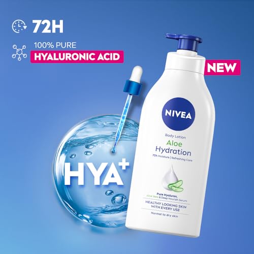 NIVEA Aloe Hydration Body Lotion 600 ml | 72 H Moisturization | Refreshing | Non Sticky Feel | With Goodness of Aloe Vera For Instant Hydrating In Summer | For Men & Women - Image 4