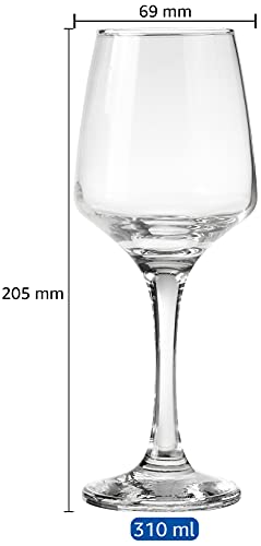 Amazon Brand - Solimo Wine Glass Set, 310ml, Set of 6, Transparent - Image 4