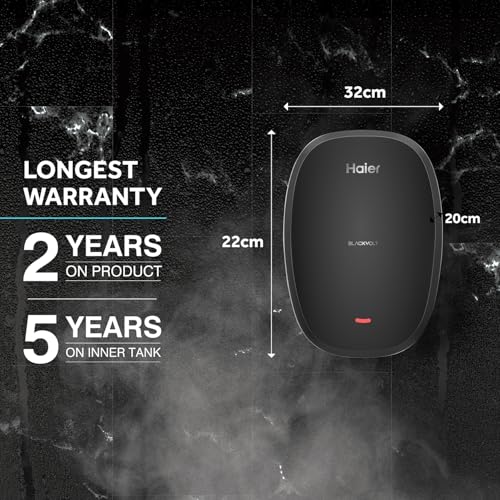Haier BlackVolt Instant Water Heater 3 Litre with 3kW | Fast Heating | Copper Heating Element | 6.5 Bar Pressure | Instant Geyser for Kitchen & Bathroom | 5-Year Tank Warranty | EI3V-BLACKVOLT - Image 6