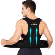 PLETHEON Posture belt for men and women for back pain Posture Corrector(Black)