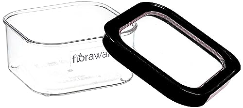 Floraware Food Safe Plastic Multiuse Square Fit-Lock Airtight Storage Jar,Containers for Kitchen Storage Set I Grocery Kitchen Container Set I Multipurpose Jar, 450 ml, set 2 BPA free, Black - Image 4