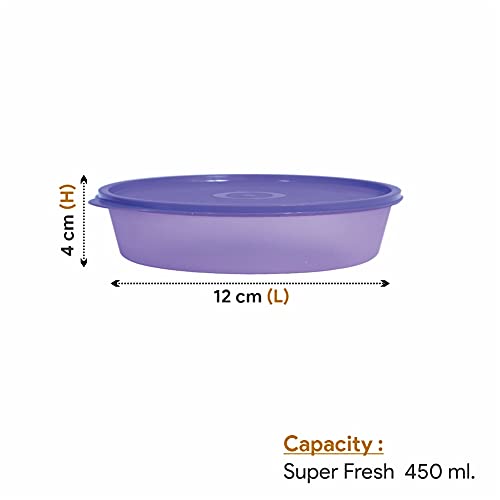 Wonder Simply Home Super Fresh 450 Multipurpose Storage Container Set | For Salad, Sweets, Fruits | For Home Kitchen and Office | Pack of 6 | 450 ml | Violet Color - Image 2