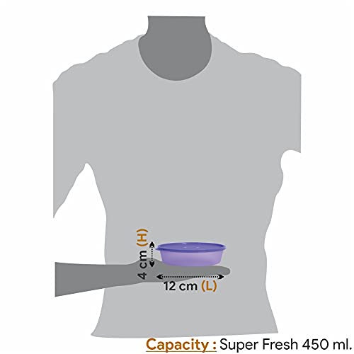 Wonder Simply Home Super Fresh 450 Multipurpose Storage Container Set | For Salad, Sweets, Fruits | For Home Kitchen and Office | Pack of 6 | 450 ml | Violet Color - Image 3