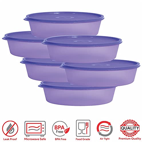 Wonder Simply Home Super Fresh 450 Multipurpose Storage Container Set | For Salad, Sweets, Fruits | For Home Kitchen and Office | Pack of 6 | 450 ml | Violet Color - Image 4