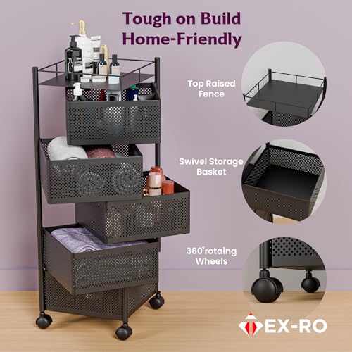 TEX-RO Kitchen Square Organizer Trolley