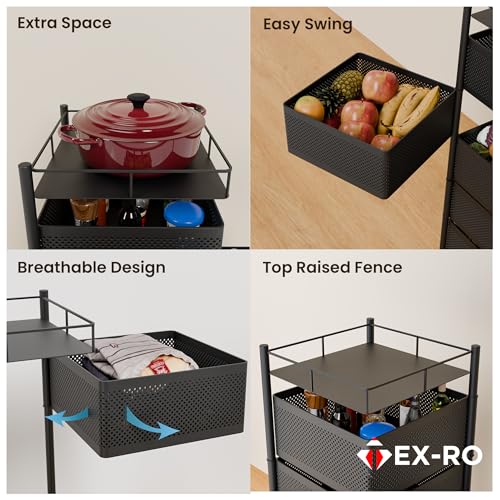 TEX-RO Kitchen Square Organizer Trolley