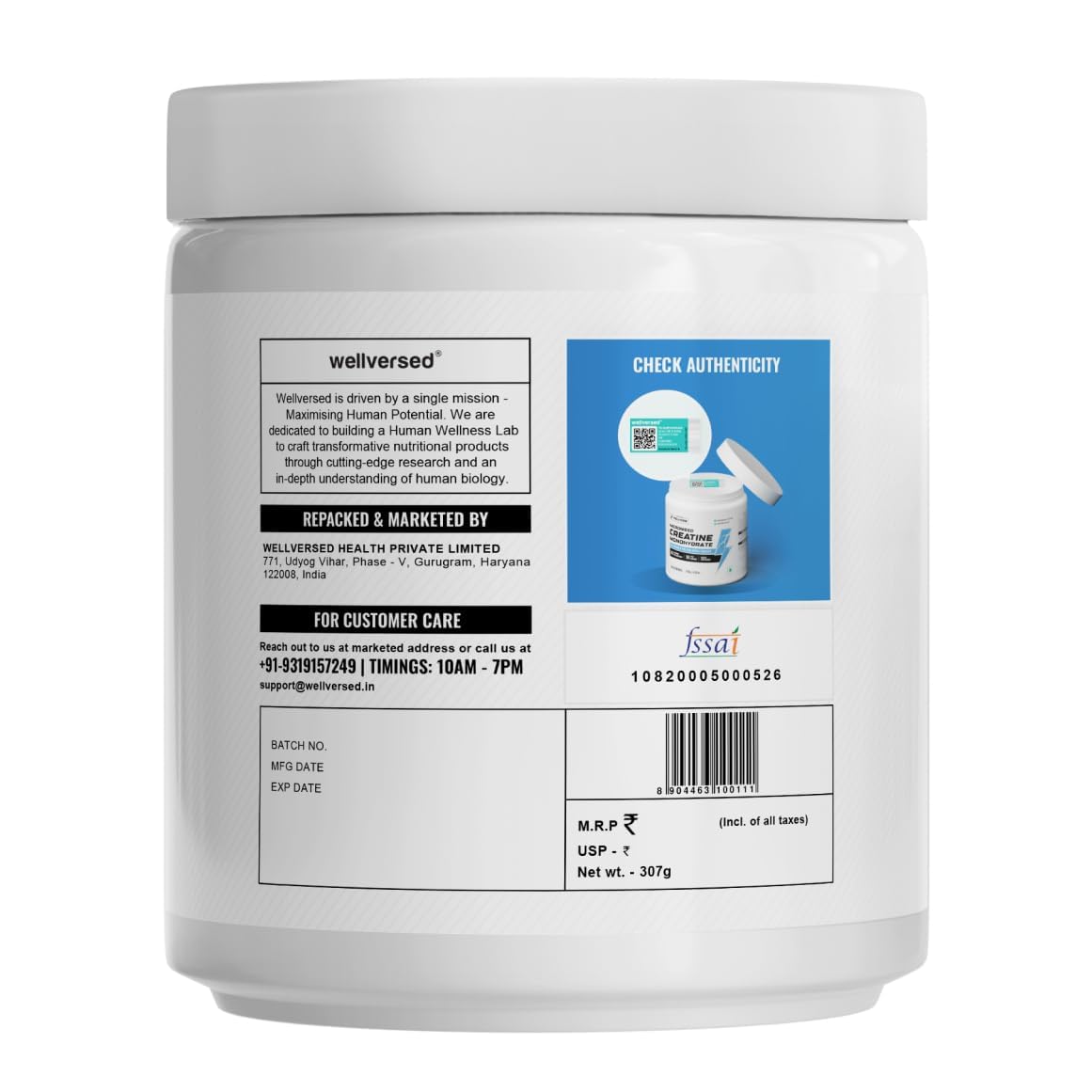 Wellcore Pure Micronised Creatine Powder