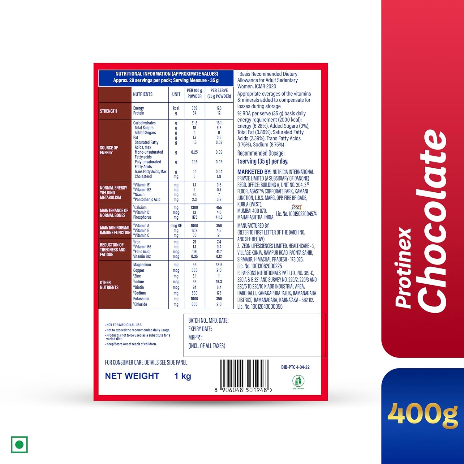 Protinex Tasty Chocolate, 1000G|40% daily