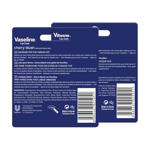 Vaseline Lip Care Cherry Blush Tinted Lip Balm Stick 4.8g (Pack of 2) - Image 3