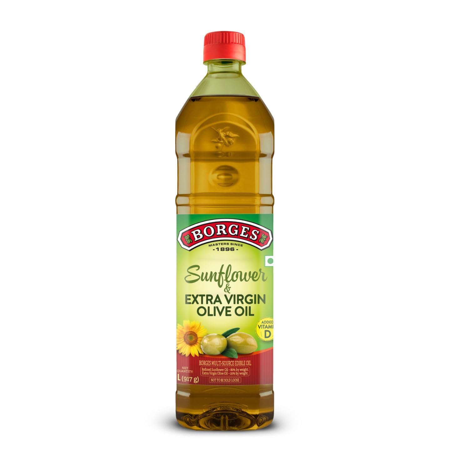 Borges Super blend of Extra virgin Olive oil & Sunflower oil – 1 ltr | Ideal for Deep frying, Shallow Frying, all types of cuisines