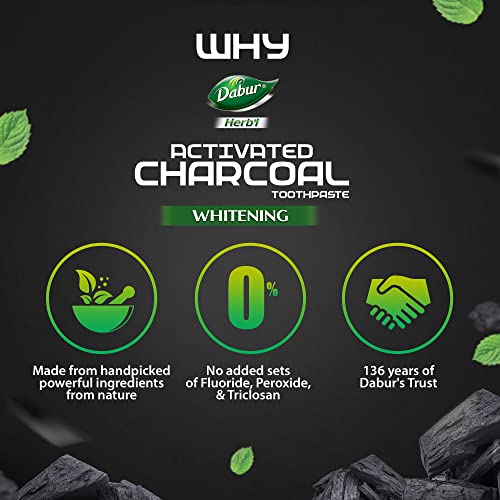 DABUR Herb'L Activated Charcoal Toothpaste-240G|Black