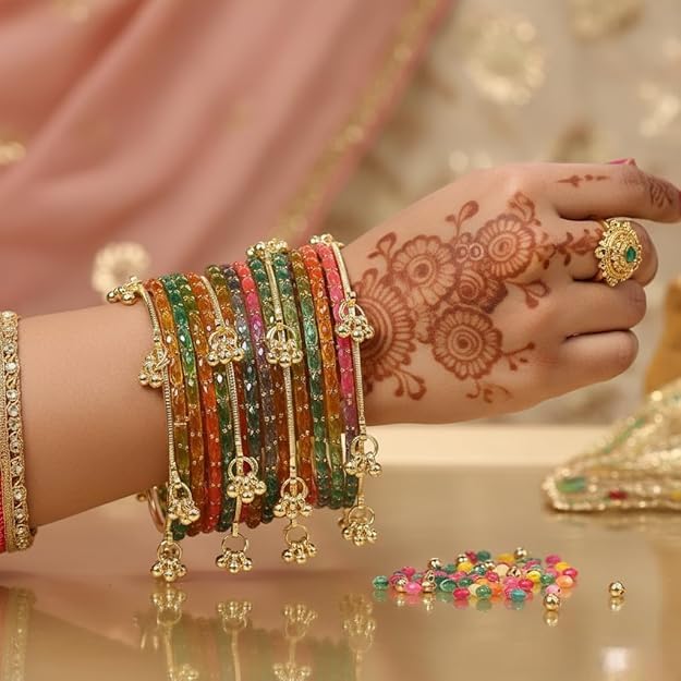 Kashmiri Ghangharoo Glass Bangle Set