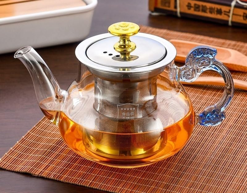 Glass Tea Pot with Stainless