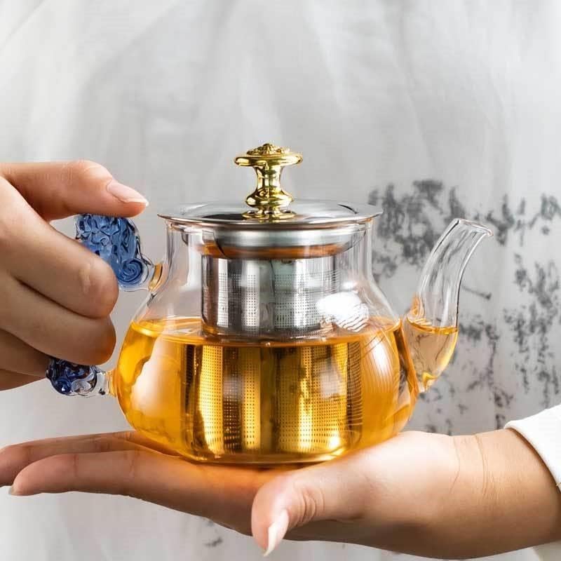 Glass Tea Pot with Stainless