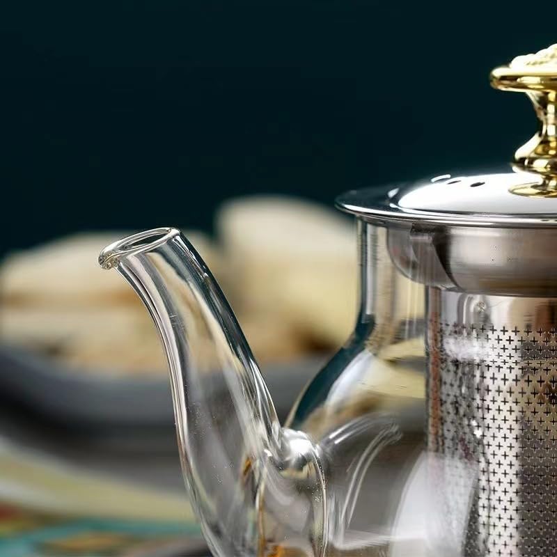 Glass Tea Pot with Stainless