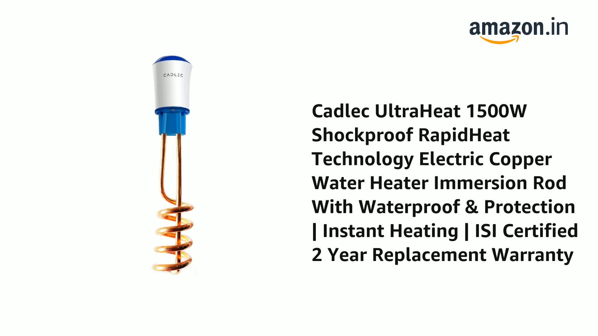 Cadlec UltraHeat 1500W Shockproof RapidHeat