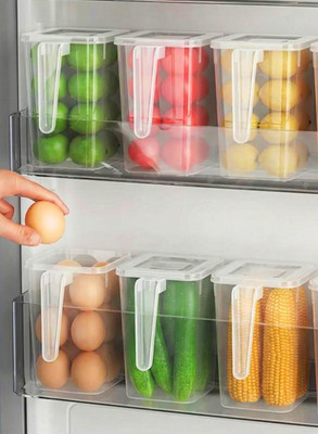 2Mech Plastic Fridge Container - 1100 ml(Pack of 6, Clear) - Image 2