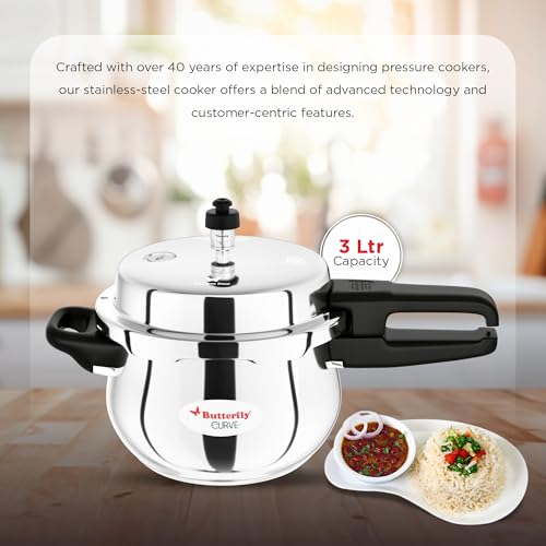 Butterfly Curve Stainless Steel Pressure Cooker, 3 Litre - Image 5