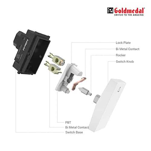 Goldmedal Air Aura 10 Ampere Bell Push Switch, White - (Pack of 4) - Image 4
